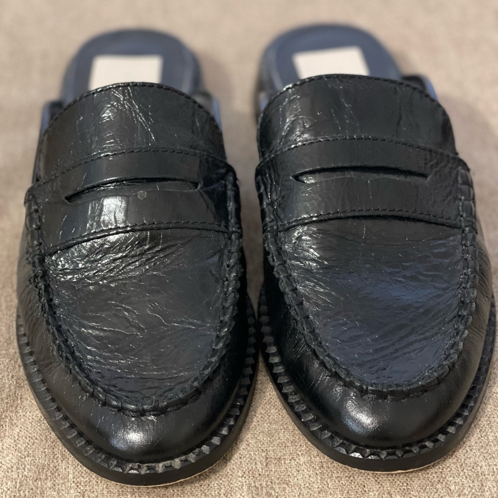 Dolce Vita Havan Black Leather Loafer Mule Sz. 7.5-Excellent Pre-Owned Condition